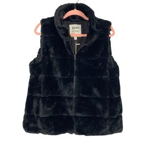 DYLAN BLACK FAUX FUR ZIP UP VEST NWOT - Size Medium